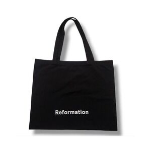 Reformation Black Canvas Tote Bag Reusable Shopping Grocery‎ Everyday Casual